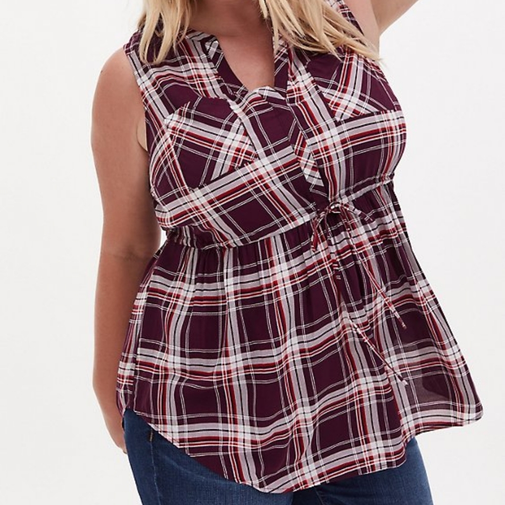 Fun Sleeveless Cinch Waist Tunic